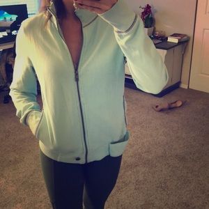 Puma Light Blue Zipper Sweat Shirt